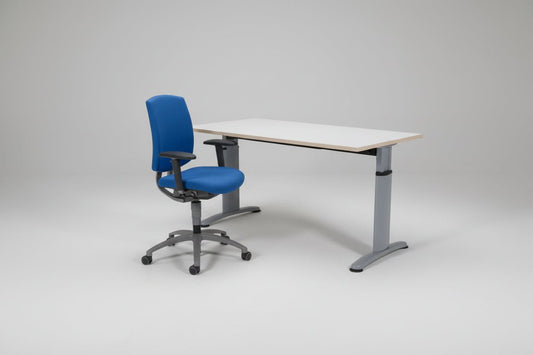 Circulair Bureau Handmatig Verstelbaar Grijs Frame Bladkleur & Afmeting naar Keuze | Circufair - Bureaus