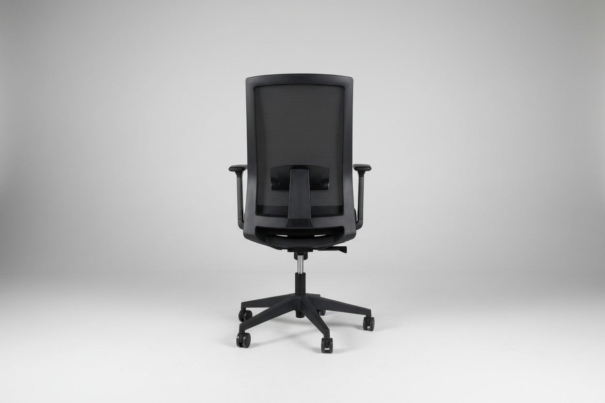 Circulaire Bureaustoel Lensvelt Zwart Mesh Rugleuning 3D Armleuningen NEN 1335 | Circufair - Bureaustoelen