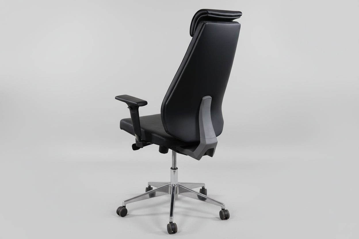 Circulaire Directie Bureaastoel Echt Leder Chroom Onderstel Ergonomisch | Circufair - Migration_Bureaustoelen