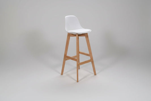 Circulaire Kruk Wit PU Kunstleder Houten Frame Circulair | Circufair - Kantoorstoelen