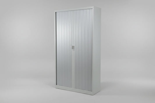 Circulaire Roldeurkast Zilvergrijs 4 Legborden 195x120x45 cm | Circufair - Kasten