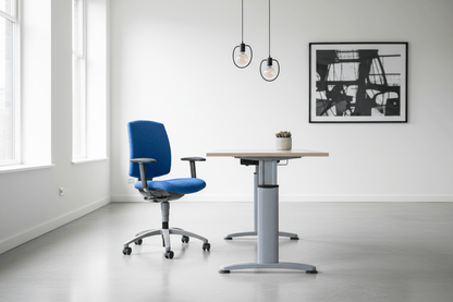 Circulair Bureau Handmatig Verstelbaar Grijs Frame Bladkleur & Afmeting naar Keuze | Circufair - Bureaus