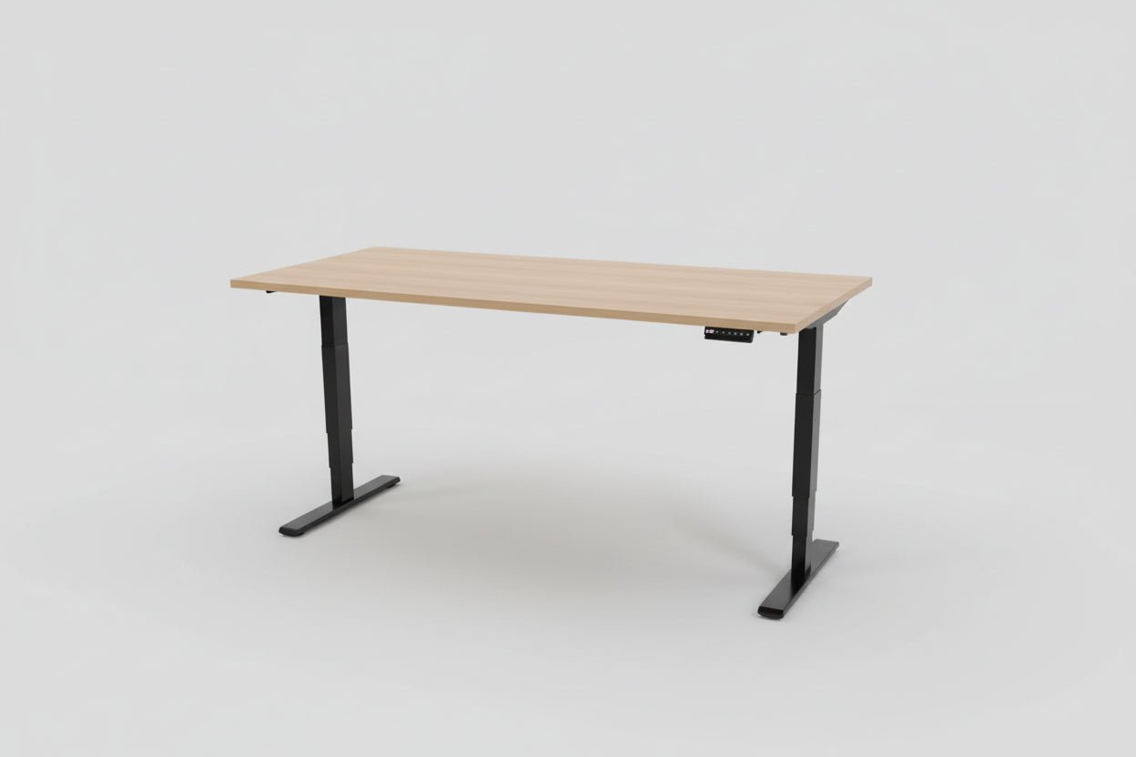 Circulair Elektrisch Zit - Sta Bureau | Bladkleur naar Keuze | Zwart Frame | Geheugenfunctie | Circufair - Bureaus