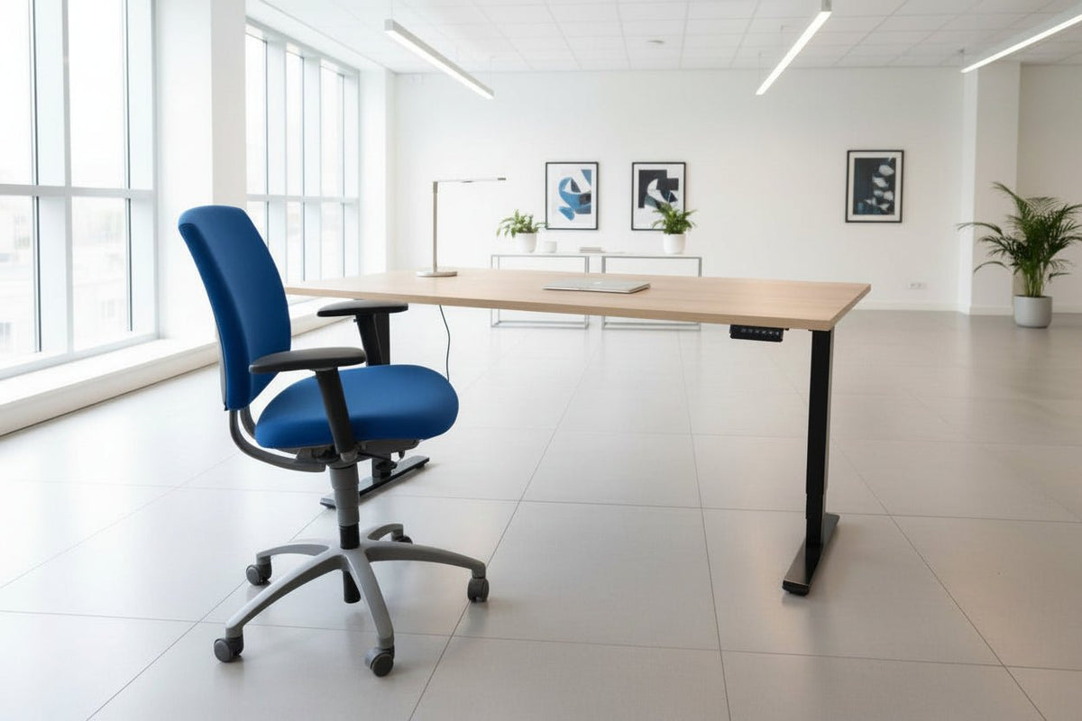 Circulair Elektrisch Zit - Sta Bureau | Bladkleur naar Keuze | Zwart Frame | Geheugenfunctie | Circufair - Bureaus