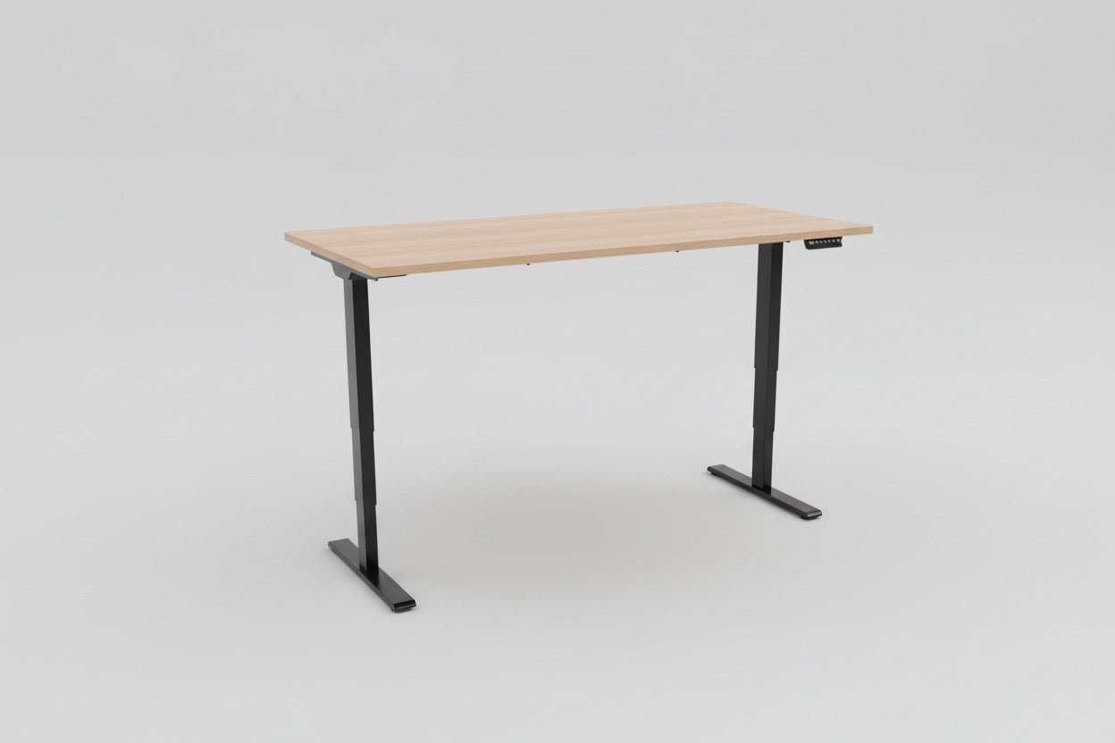 Circulair Elektrisch Zit - Sta Bureau | Bladkleur naar Keuze | Zwart Frame | Geheugenfunctie | Circufair - Bureaus