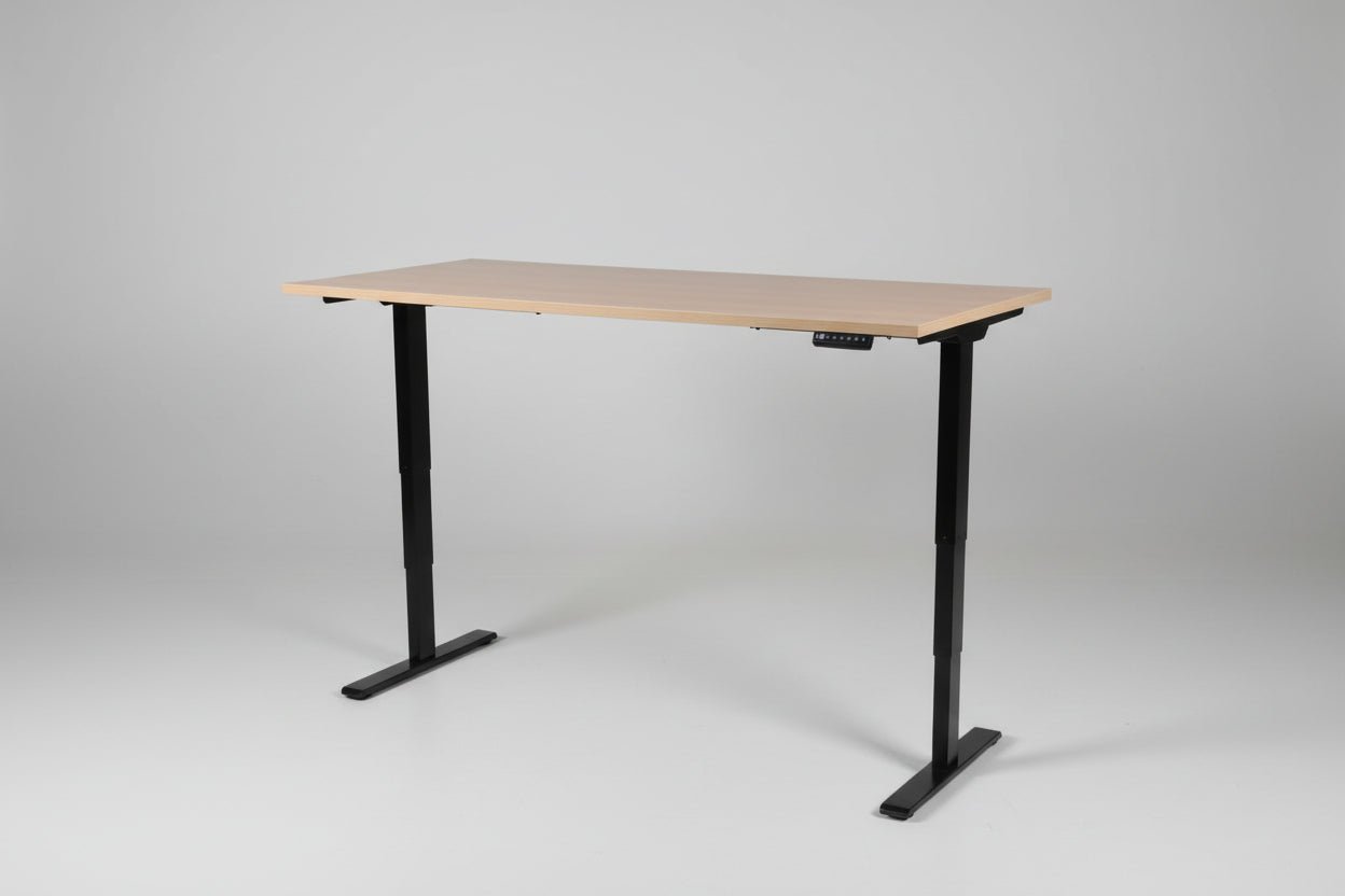 Circulair Elektrisch Zit - Sta Bureau | Bladkleur naar Keuze | Zwart Frame | Geheugenfunctie | Circufair - Bureaus