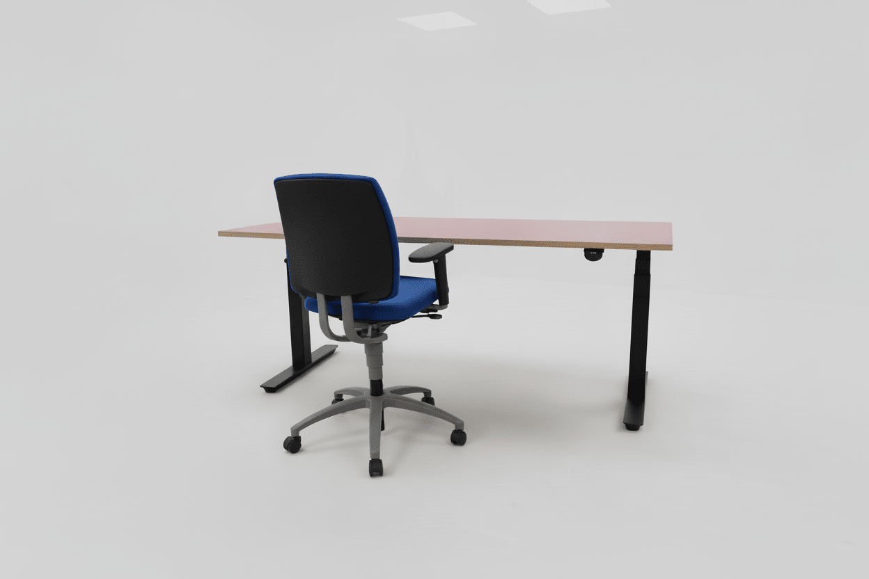 Circulair Elektrisch Zit - Sta Bureau | Halifax Eiken Blad | Zwart Frame | Afmeting naar Keuze | Circufair - Bureaus
