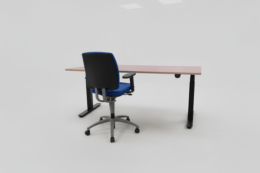 Circulair Elektrisch Zit - Sta Bureau | Halifax Eiken Blad | Zwart Frame | Afmeting naar Keuze | Circufair - Bureaus