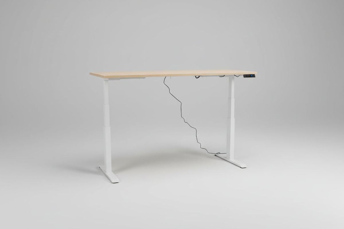 Circulair Elektrisch Zit - Sta Bureau Wit Frame Bladkleur naar Keuze USB 180x80 cm | Circufair - Bureaus