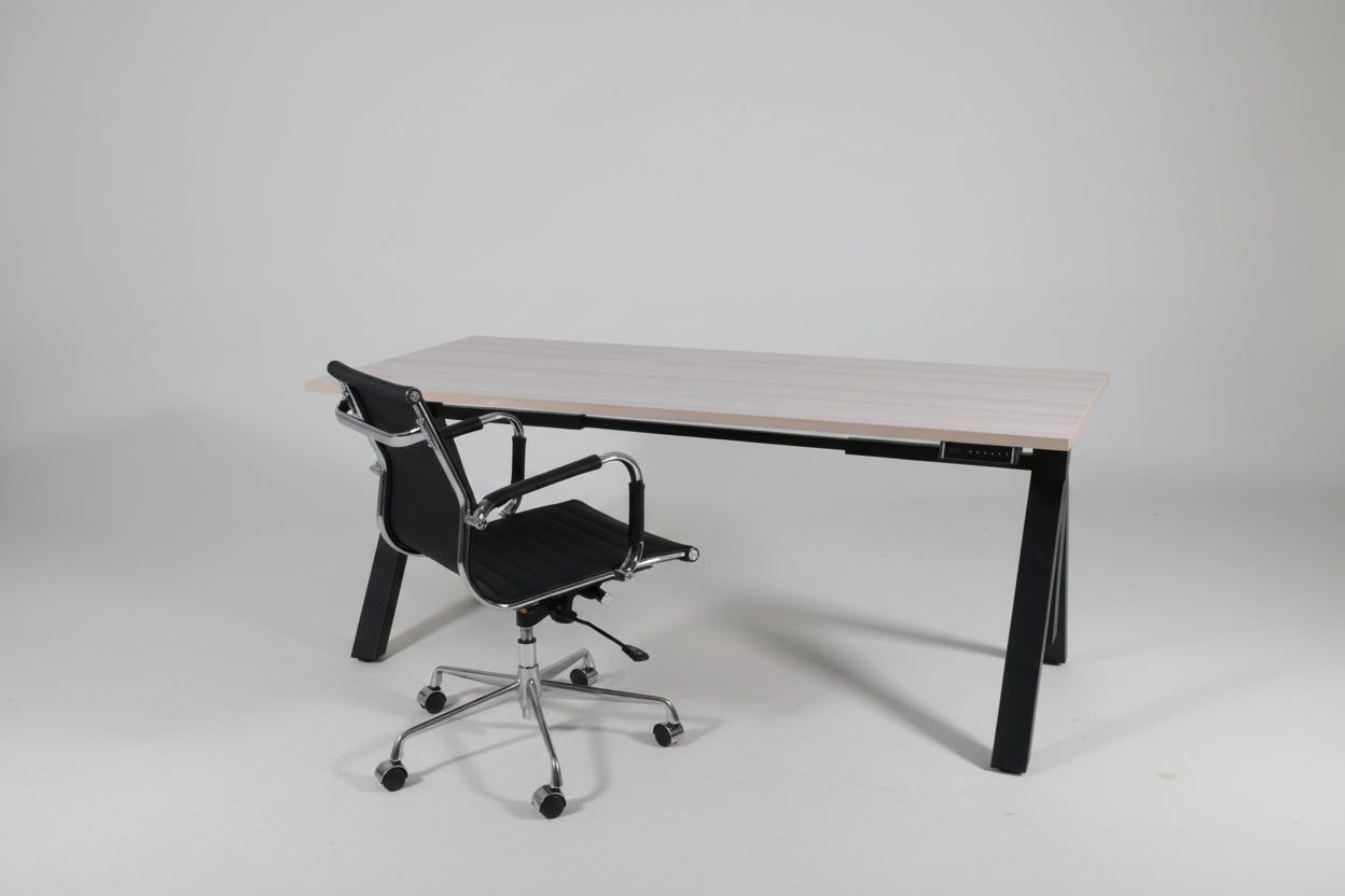 Circulair Elektrisch Zit - Sta Bureau X - Design Zwart Frame Bladkleur naar Keuze | Circufair - Bureaus