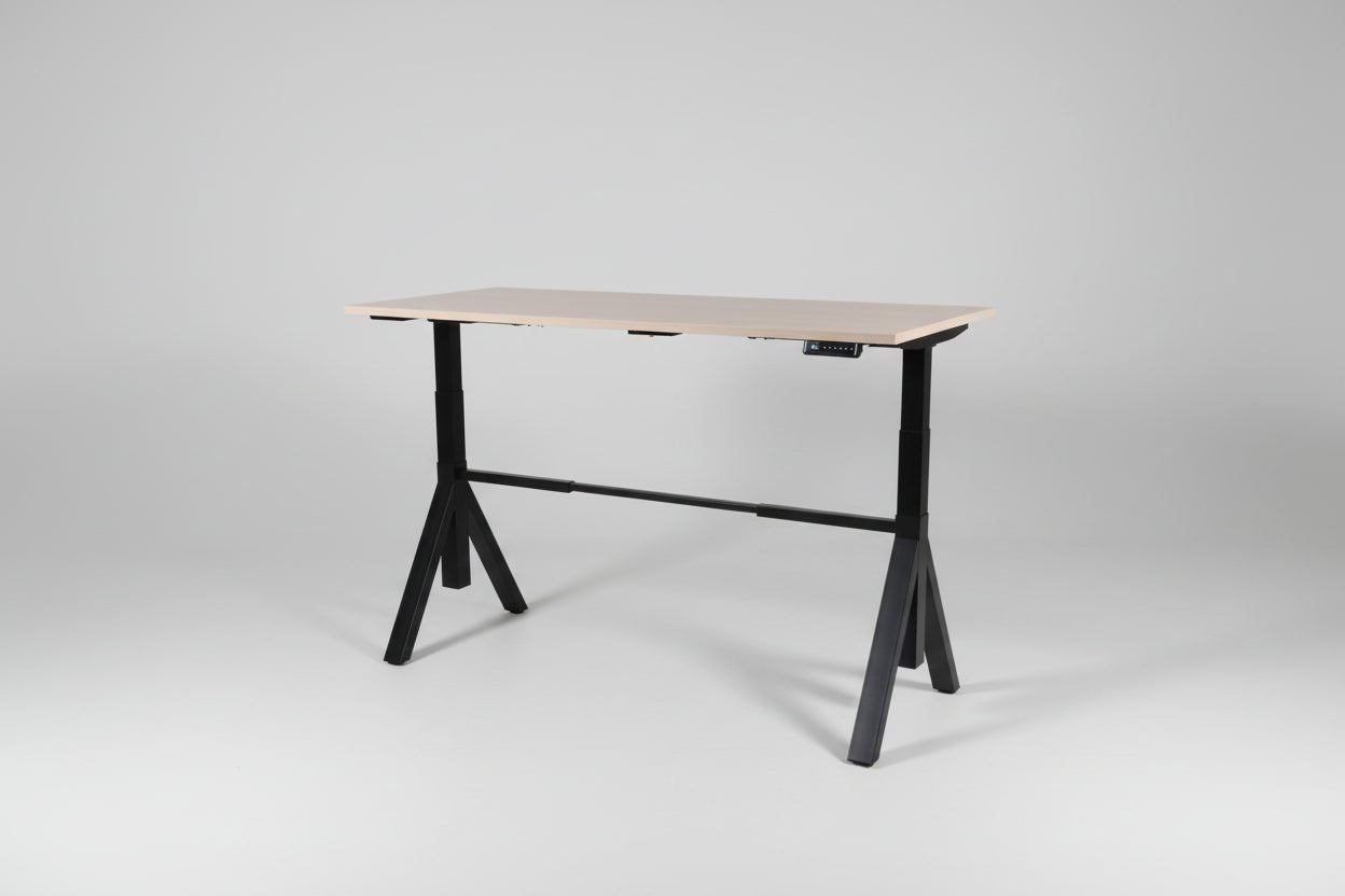 Circulair Elektrisch Zit - Sta Bureau X - Design Zwart Frame Bladkleur naar Keuze | Circufair - Bureaus