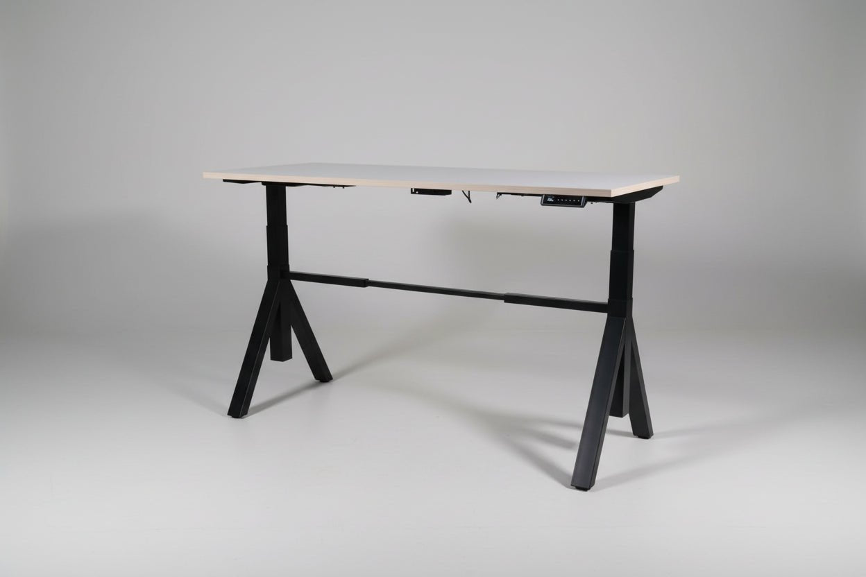 Circulair Elektrisch Zit - Sta Bureau X - Design Zwart Frame Bladkleur naar Keuze | Circufair - Bureaus
