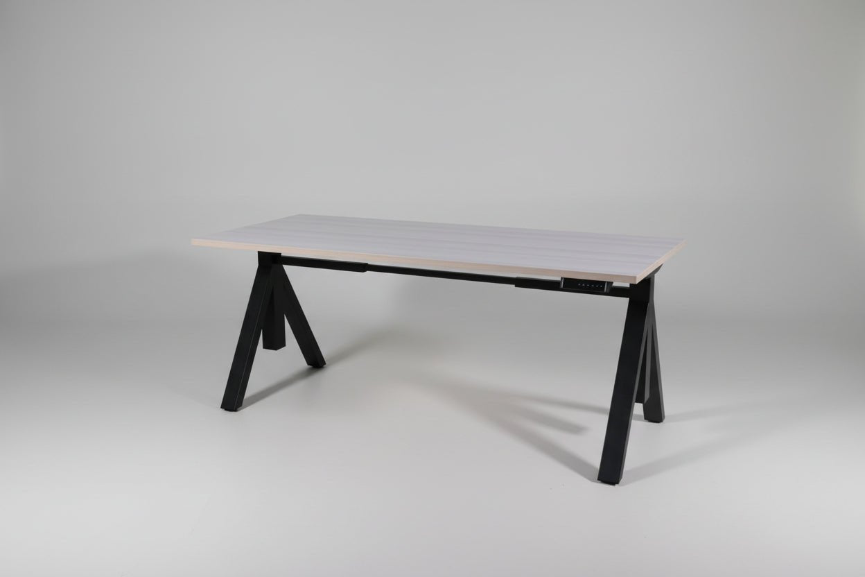 Circulair Elektrisch Zit - Sta Bureau X - Design Zwart Frame Bladkleur naar Keuze | Circufair - Bureaus