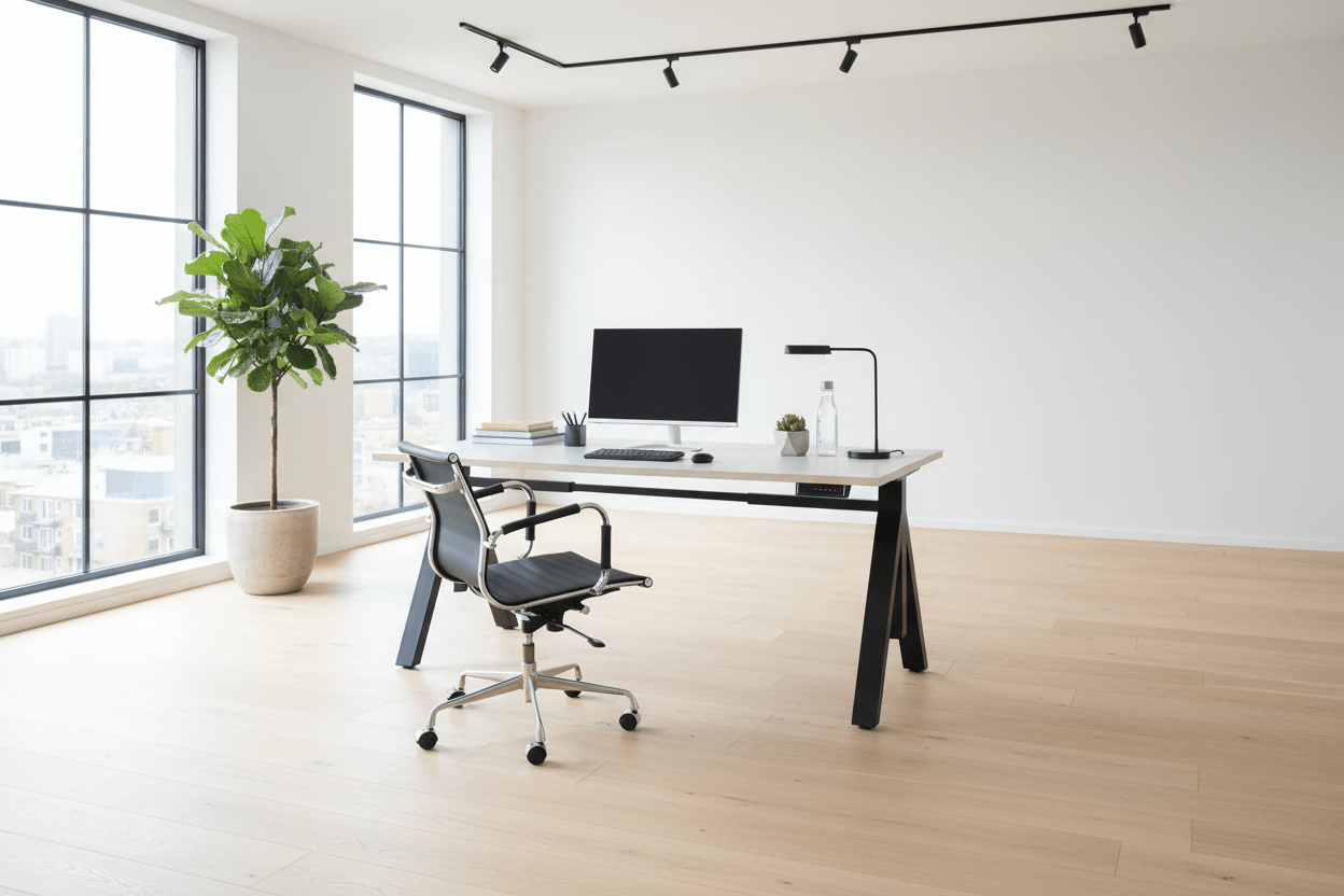 Circulair Elektrisch Zit - Sta Bureau X - Design Zwart Frame Bladkleur naar Keuze | Circufair - Bureaus