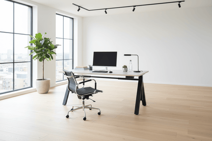 Circulair Elektrisch Zit - Sta Bureau X - Design Zwart Frame Bladkleur naar Keuze | Circufair - Bureaus
