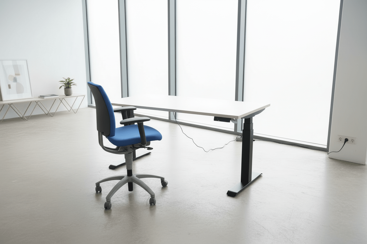 Circulair Elektrisch Zit - Sta Bureau | Zwart Frame | Touchscreen | Bladkleur naar Keuze | 160x80 cm | Circufair - Bureaus