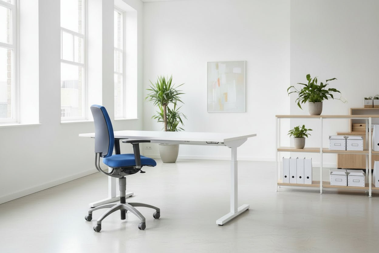 Circulair Handmatig Verstelbaar Bureau Twinform 160x80 cm Bladkleur naar Keuze | Circufair - Kantoormeubelen
