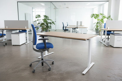 Circulair Handmatig Verstelbaar Bureau Wit Frame Bladkleur naar Keuze | Circufair - Kantoormeubelen
