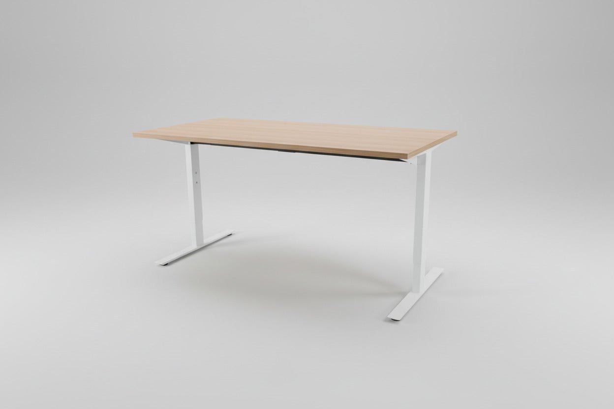 Circulair Handmatig Verstelbaar Bureau Wit Frame Bladkleur naar Keuze | Circufair - Kantoormeubelen