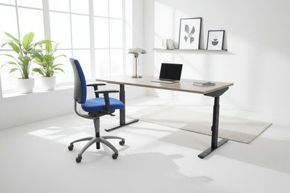 Circulair Handmatig Verstelbaar Bureau Zwart Frame | Bladkleur & Maat naar Keuze | Circufair - Bureaus