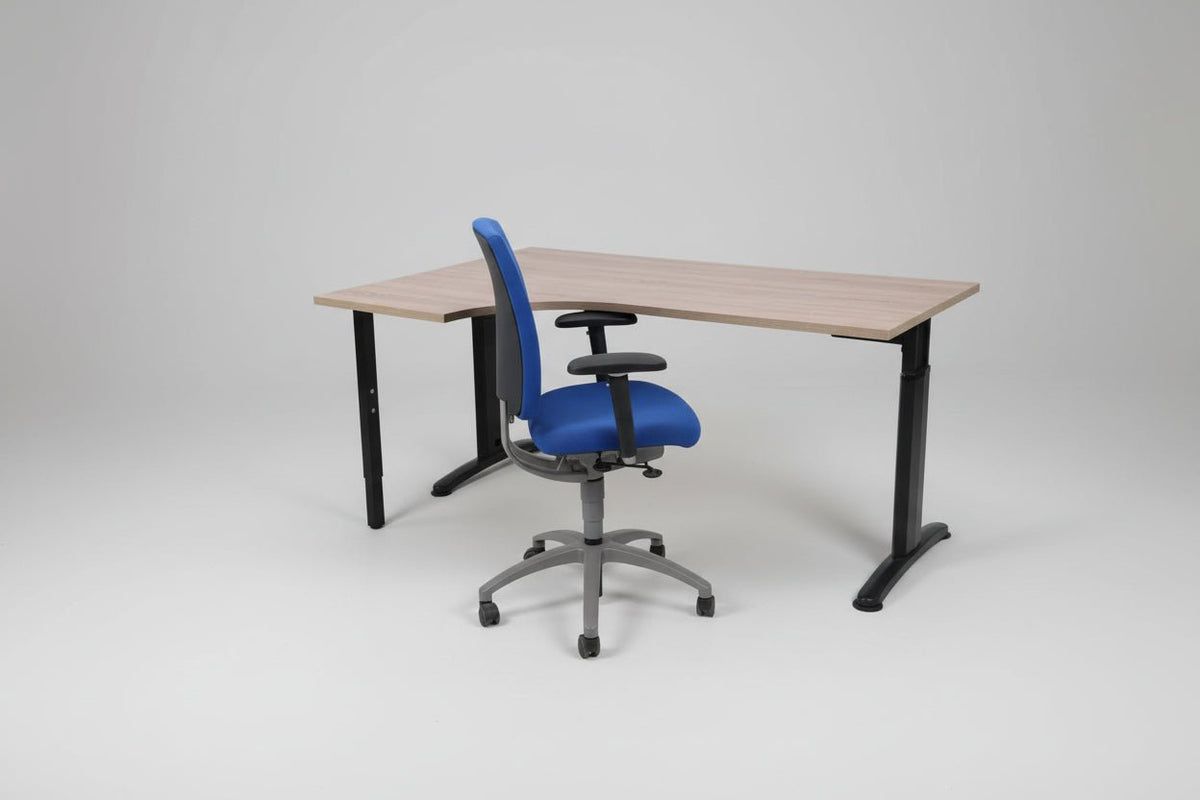 Circulair Verstelbaar Wingbureau Zwart Frame Keuze uit Bladkleur 180x120 cm | Circufair - Bureaus