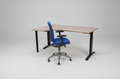 Circulair Verstelbaar Wingbureau Zwart Frame Keuze uit Bladkleur 180x120 cm | Circufair - Bureaus