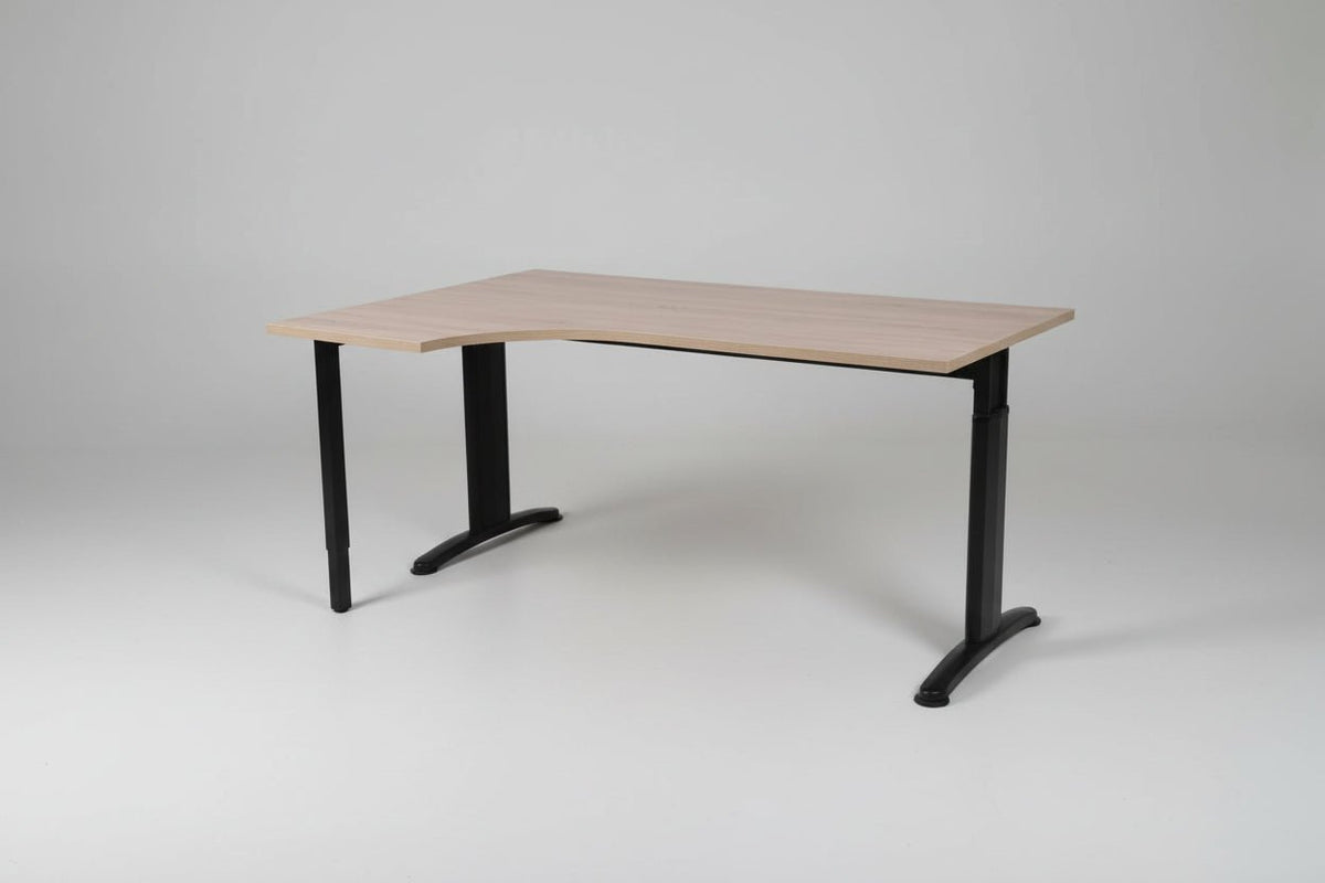 Circulair Verstelbaar Wingbureau Zwart Frame Keuze uit Bladkleur 180x120 cm | Circufair - Bureaus