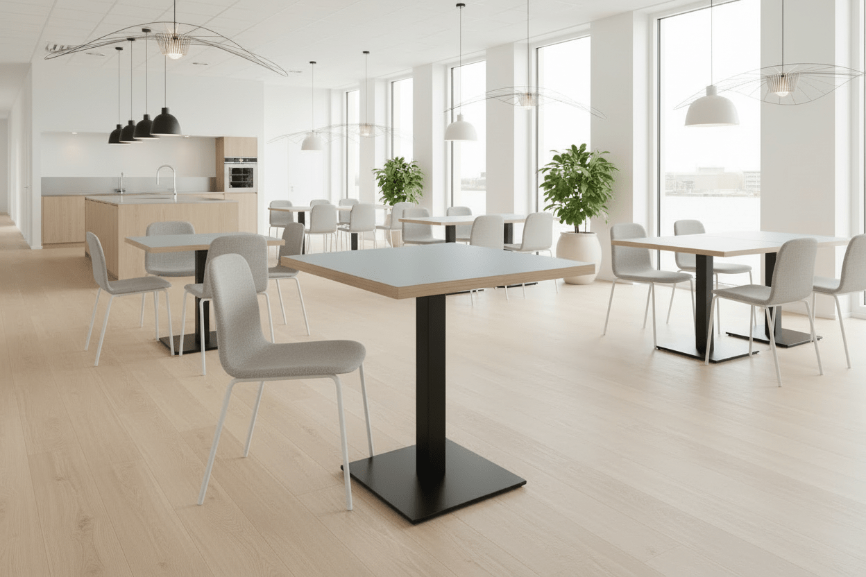 Circulaire Bijzettafel De Valk Mintgroen Multiplex Blad Zwart Frame | Circufair - Kantoortafels