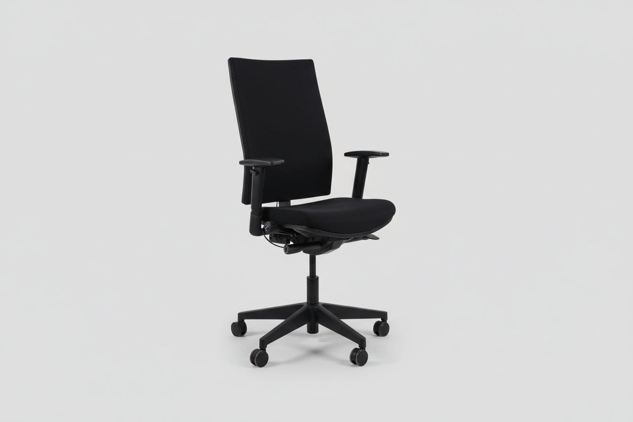 Circulaire Bureaustoel Gispen Zwart Gestoffeerd Verstelbaar | Circufair - Bureaustoelen