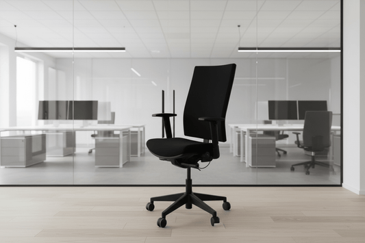 Circulaire Bureaustoel Gispen Zwart Gestoffeerd Verstelbaar | Circufair - Bureaustoelen
