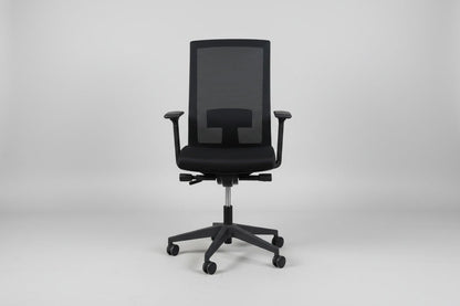Circulaire Bureaustoel Lensvelt Zwart Mesh Rugleuning 3D Armleuningen NEN 1335 | Circufair - Bureaustoelen