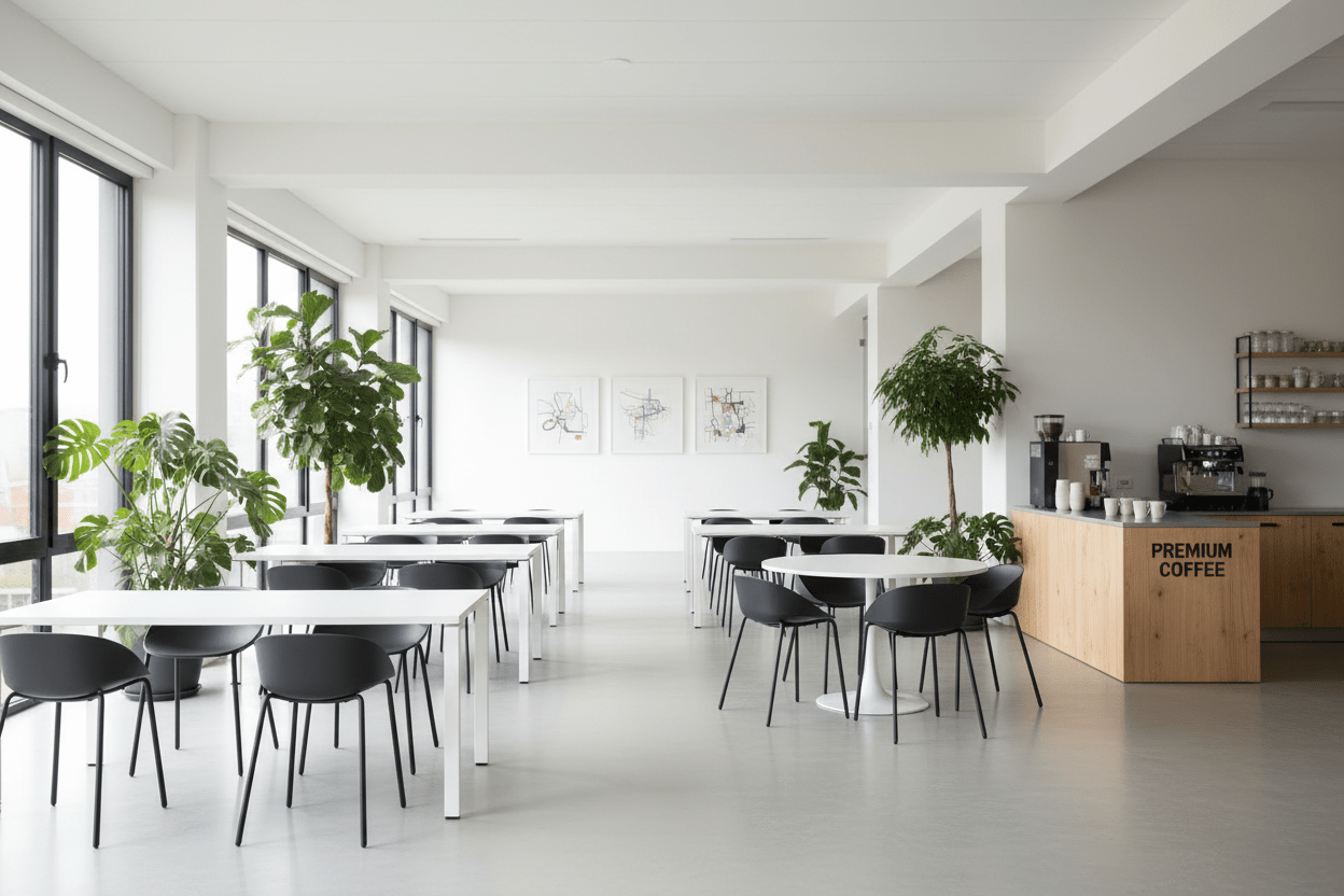 Circulaire Design Kantinestoel Zwart Kunststof Kuip Zwart Frame | Circufair - Kantoormeubelen