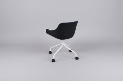 Circulaire Designstoel Baltic Soft Duo Wit Frame Zwart Rundleder | Ergonomisch | Circufair - Kantoorstoelen