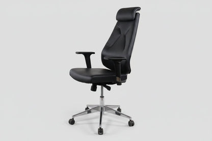 Circulaire Directie Bureaastoel Echt Leder Chroom Onderstel Ergonomisch | Circufair - Migration_Bureaustoelen