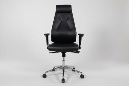 Circulaire Directie Bureaastoel Echt Leder Chroom Onderstel Ergonomisch | Circufair - Migration_Bureaustoelen