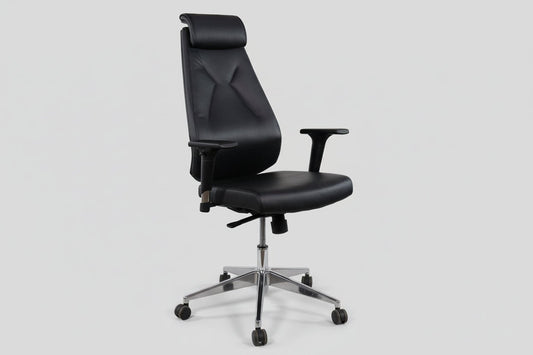 Circulaire Directie Bureaastoel Echt Leder Chroom Onderstel Ergonomisch | Circufair - Migration_Bureaustoelen