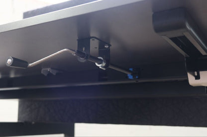 Circulaire Duo Werkplek Vepa Donkergrijs Blad Zwart Frame Akoestisch Scherm & Stroom | Circufair - Bureaus