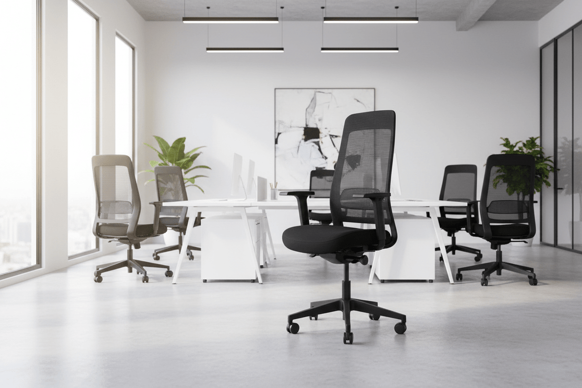 Circulaire Ergonomische Bureaustoel Zwart | Mesh Rug | 4D Armleuningen | Lendesteun | NEN 1335 | Circufair - Bureaustoelen
