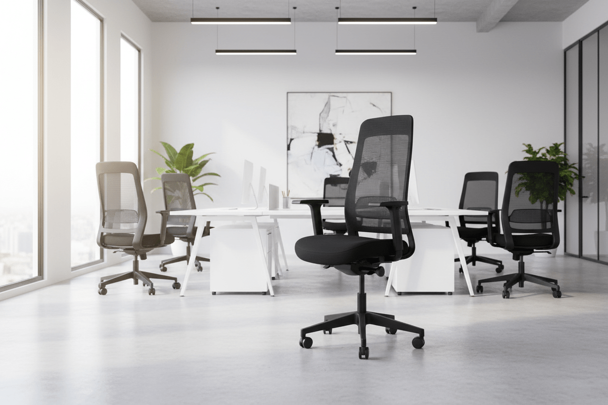 Circulaire Ergonomische Bureaustoel Zwart | Mesh Rug | 4D Armleuningen | Lendesteun | NEN 1335 | Circufair - Bureaustoelen