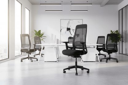 Circulaire Ergonomische Bureaustoel Zwart | Mesh Rug | 4D Armleuningen | Lendesteun | NEN 1335 | Circufair - Bureaustoelen
