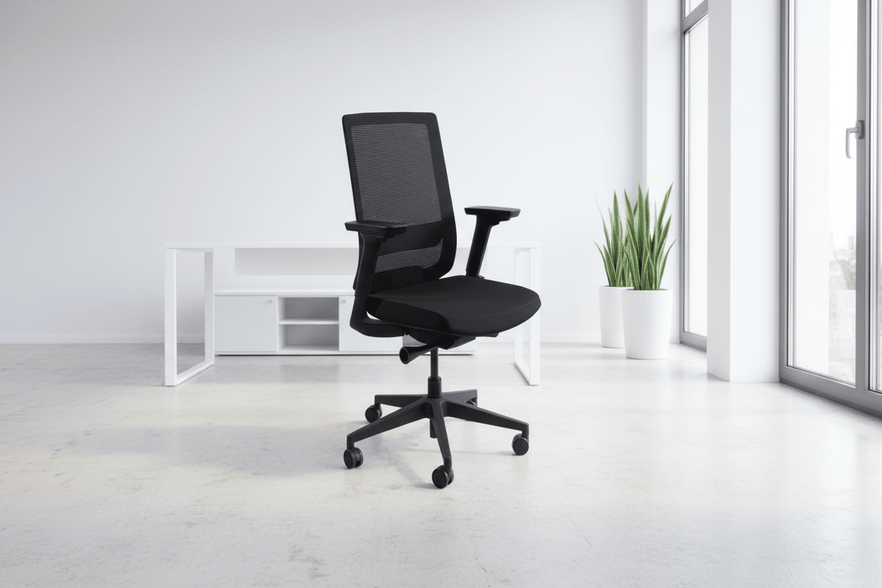 Circulaire Ergonomische Bureaustoel Zwart | Mesh Rug | 4D Armleuningen | Lendesteun | NEN 1335 | Circufair - Bureaustoelen