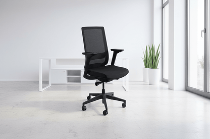 Circulaire Ergonomische Bureaustoel Zwart | Mesh Rug | 4D Armleuningen | Lendesteun | NEN 1335 | Circufair - Bureaustoelen