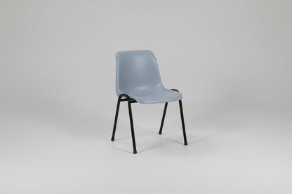 Circulaire Kantinestoel De Valk Grijze Kuip Zwart Frame Stapelbaar | Circufair - Kantoorstoelen