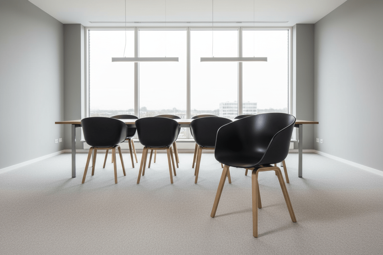 Circulaire Kantinestoel HAY AAC22 Zwarte Kuip Houten Frame Z.G.A.N. | Circufair - Vergaderstoelen