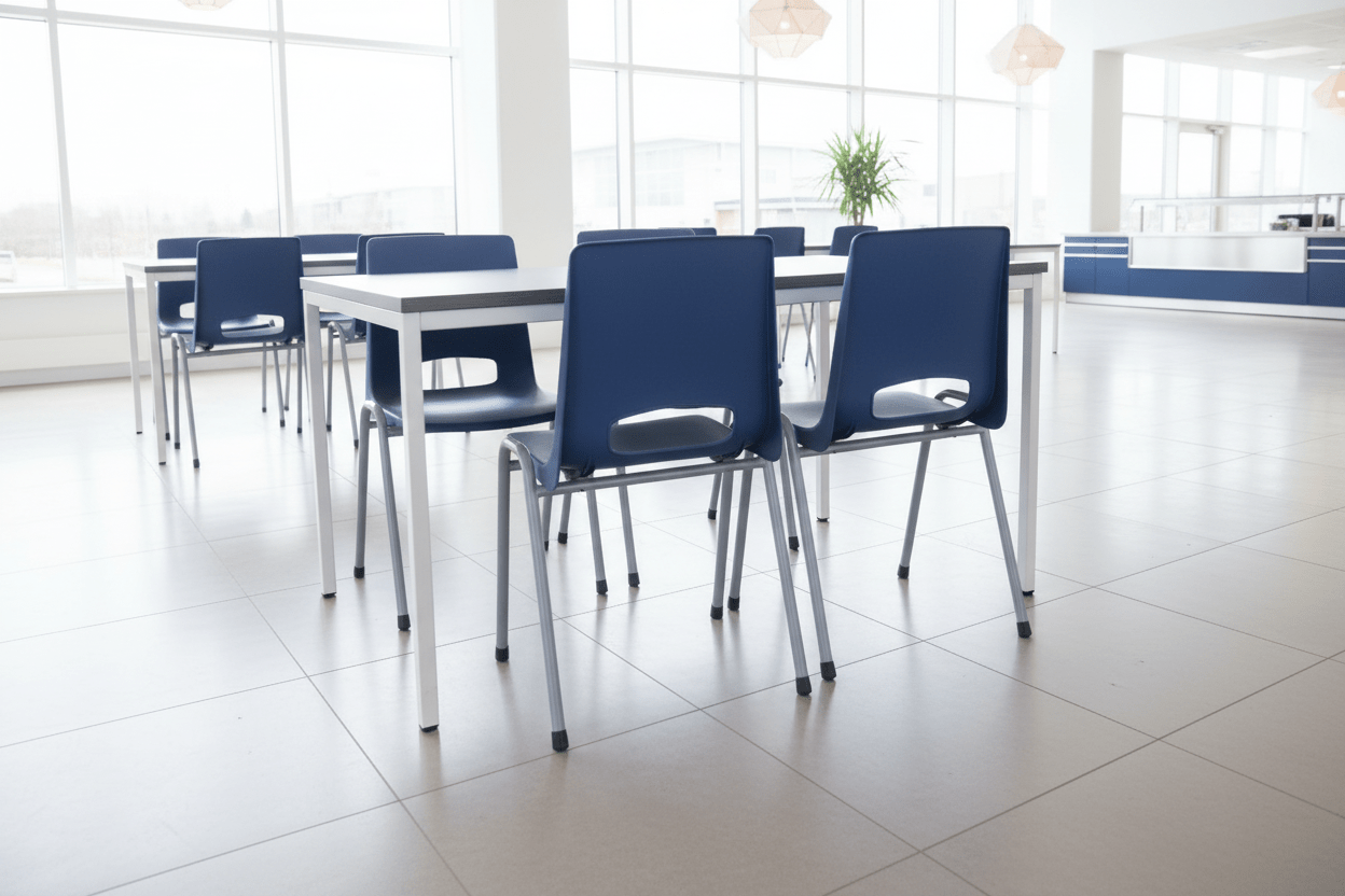 Circulaire Kantinetafel De Valk Bladkleur naar Keuze Wit Frame | Circufair - Kantoortafels