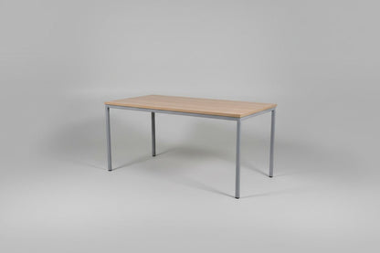 Circulaire Kantinetafel Zilvergrijs Stalen Frame 160x80 cm Bladkleur naar Keuze | Circufair - Kantoortafels