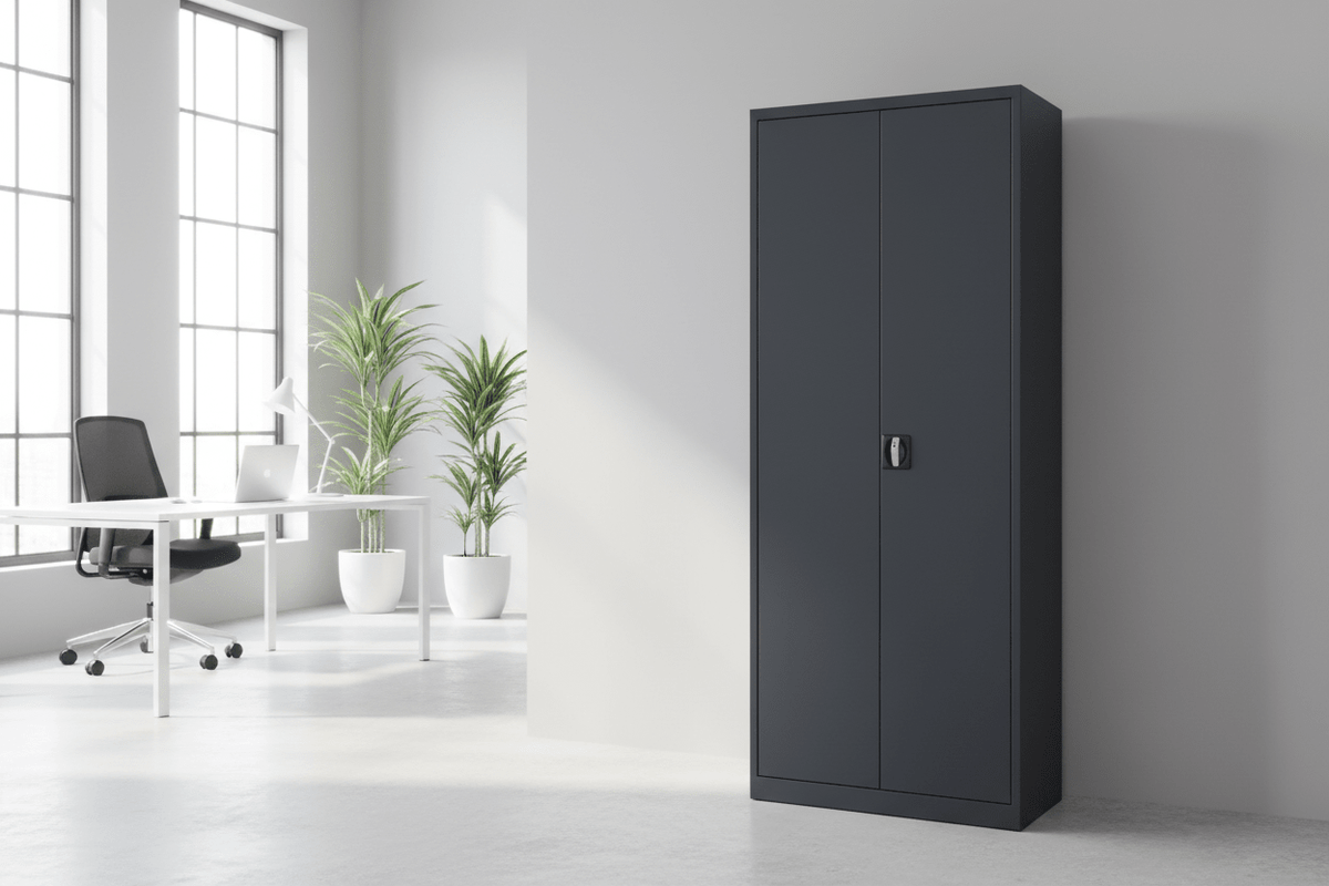 Circulaire Klapdeurkast Antraciet 4 Legborden 180x80x38 cm | Circufair - Kasten