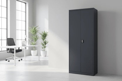 Circulaire Klapdeurkast Antraciet 4 Legborden 180x80x38 cm | Circufair - Kasten