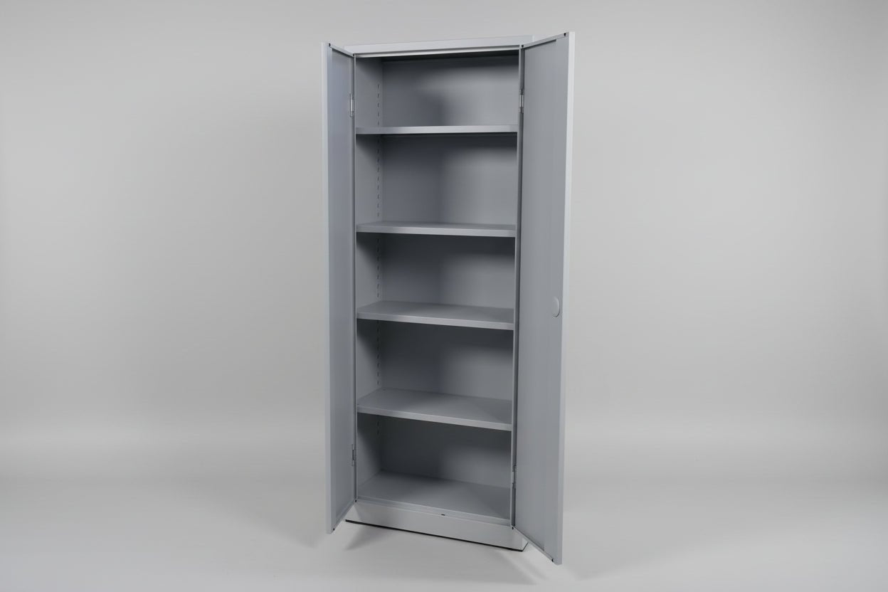 Circulaire Klapdeurkast Zilvergrijs 4 Legborden 180x80x38 cm | Circufair - Kasten