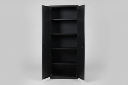 Circulaire Klapdeurkast Zwart 4 Legborden 180x80x38 cm | Circufair - Kasten
